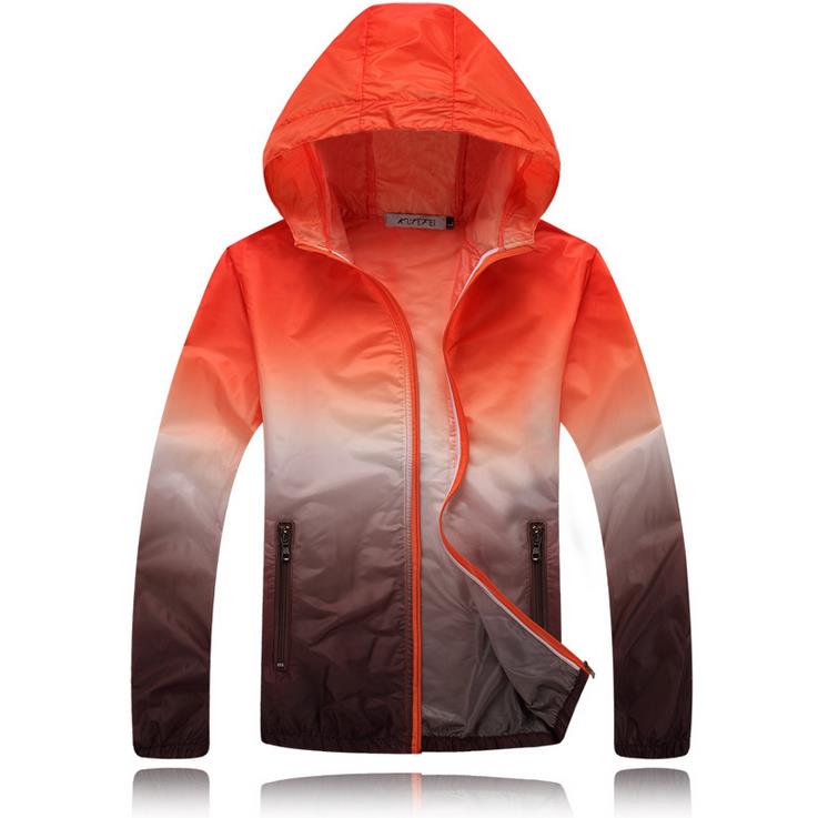 "Veste d'été anti-UV personnalisée pour camping, sports et activités en plein air" Orange
