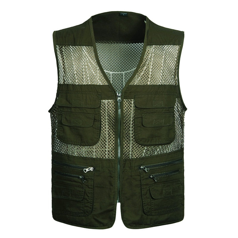 "Veste de travail pour homme, Gilet tactique en maille solide, Multi-poches, 2021" 06 Light Army Green
