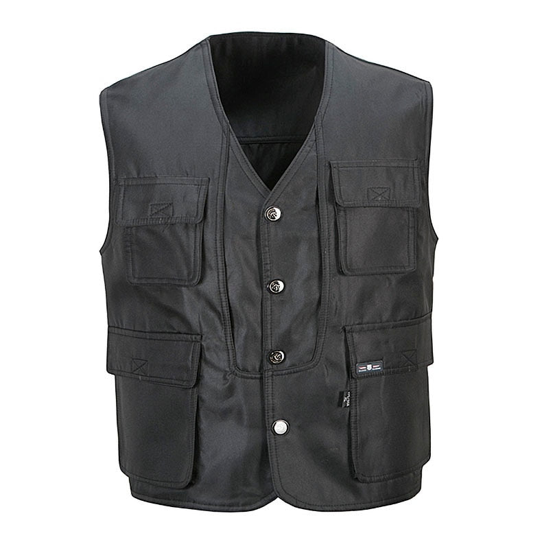 "Veste de travail pour homme, Gilet tactique en maille solide, Multi-poches, 2021" LD4 black