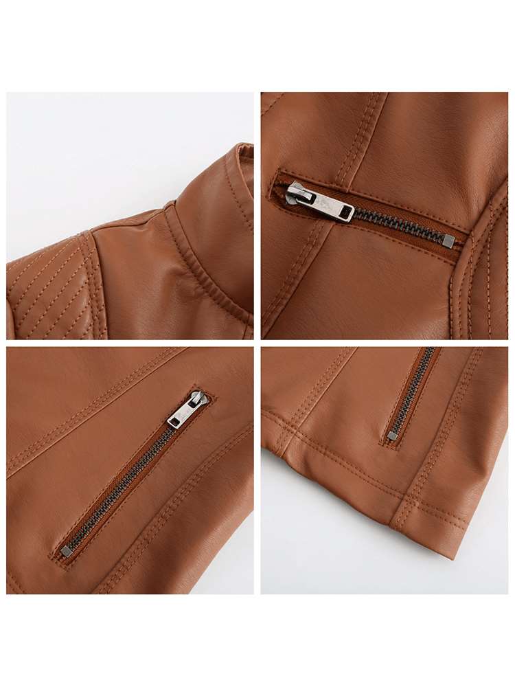 Veste en cuir femme printemps-automne