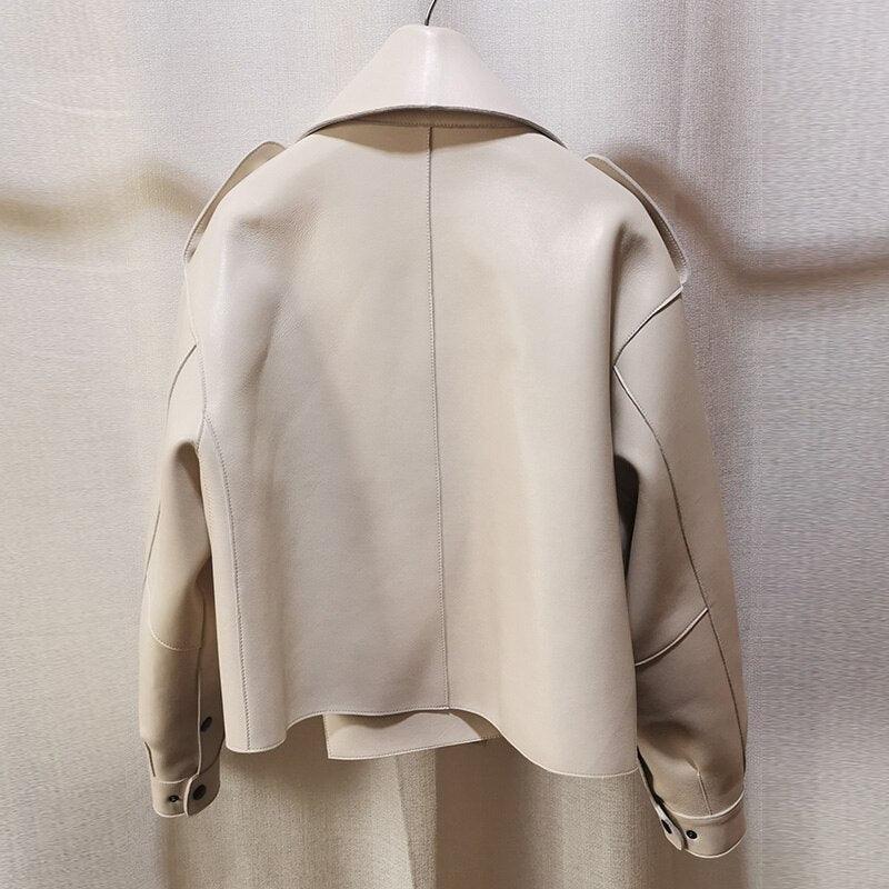 Veste en simili-cuir pour femmes, style motard vintage, automne punk streetwear