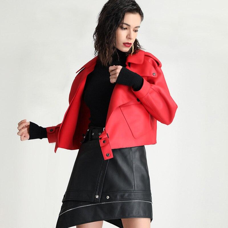 Veste en simili-cuir pour femmes, style motard vintage, automne punk streetwear