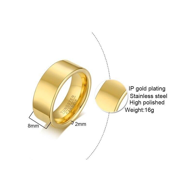 Vnox Basic Tungsten Carbide Rings - Bague en carbure de tungstène pour homme, cadeau d'anniversaire