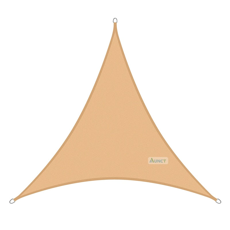 "Voile d'ombrage en triangle 3x3x3M avec lumières LED, toile étanche pour jardin et terrasse" Sand yellow
