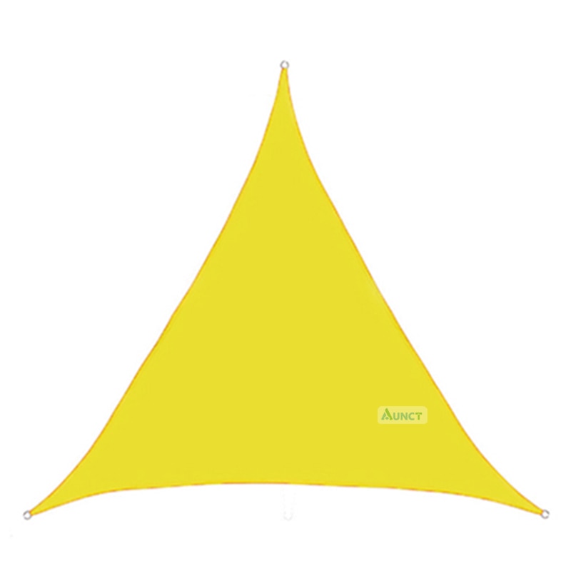 "Voile d'ombrage en triangle 3x3x3M avec lumières LED, toile étanche pour jardin et terrasse" Yellow