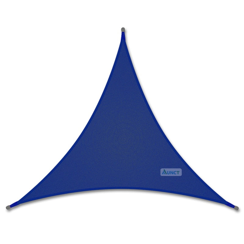 "Voile d'ombrage en triangle 3x3x3M avec lumières LED, toile étanche pour jardin et terrasse" Blue
