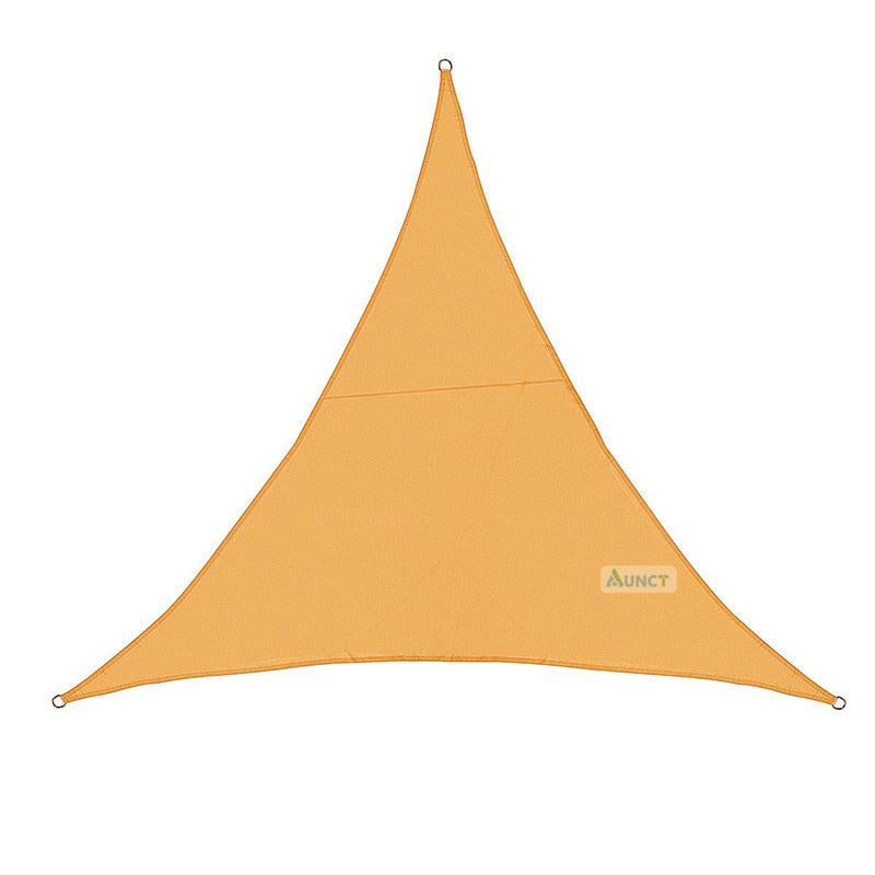 "Voile d'ombrage en triangle 3x3x3M avec lumières LED, toile étanche pour jardin et terrasse" Light orange