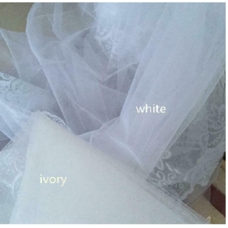 Voile de mariée en dentelle perlée à deux couches | AOMshop