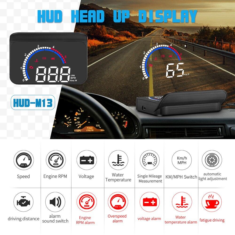 WiiYii M13 HUD OBD2 - Affichage tête haute pour voiture
