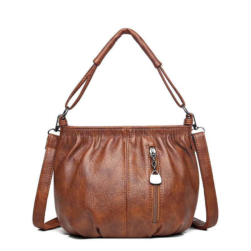 Achetez Maintenant la Mode Femme Sac Bandoulière Rétro Multi-Couches de Grande Capacité | AOMshop Light Brown