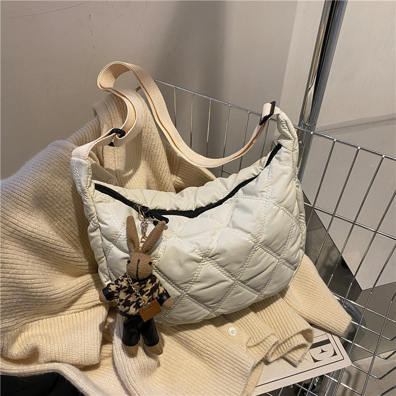 Achetez Maintenant le Sac à Bandoulière Femme Mode Broderie Rhombus de Grande Capacité | AOMshop