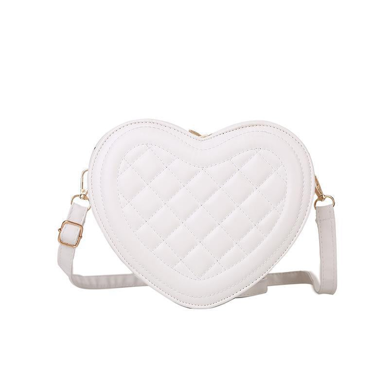 Achetez Maintenant le Sac à Bandoulière Femme Forme d'Amour avec Rhombus et Couleur Unie | AOMshop