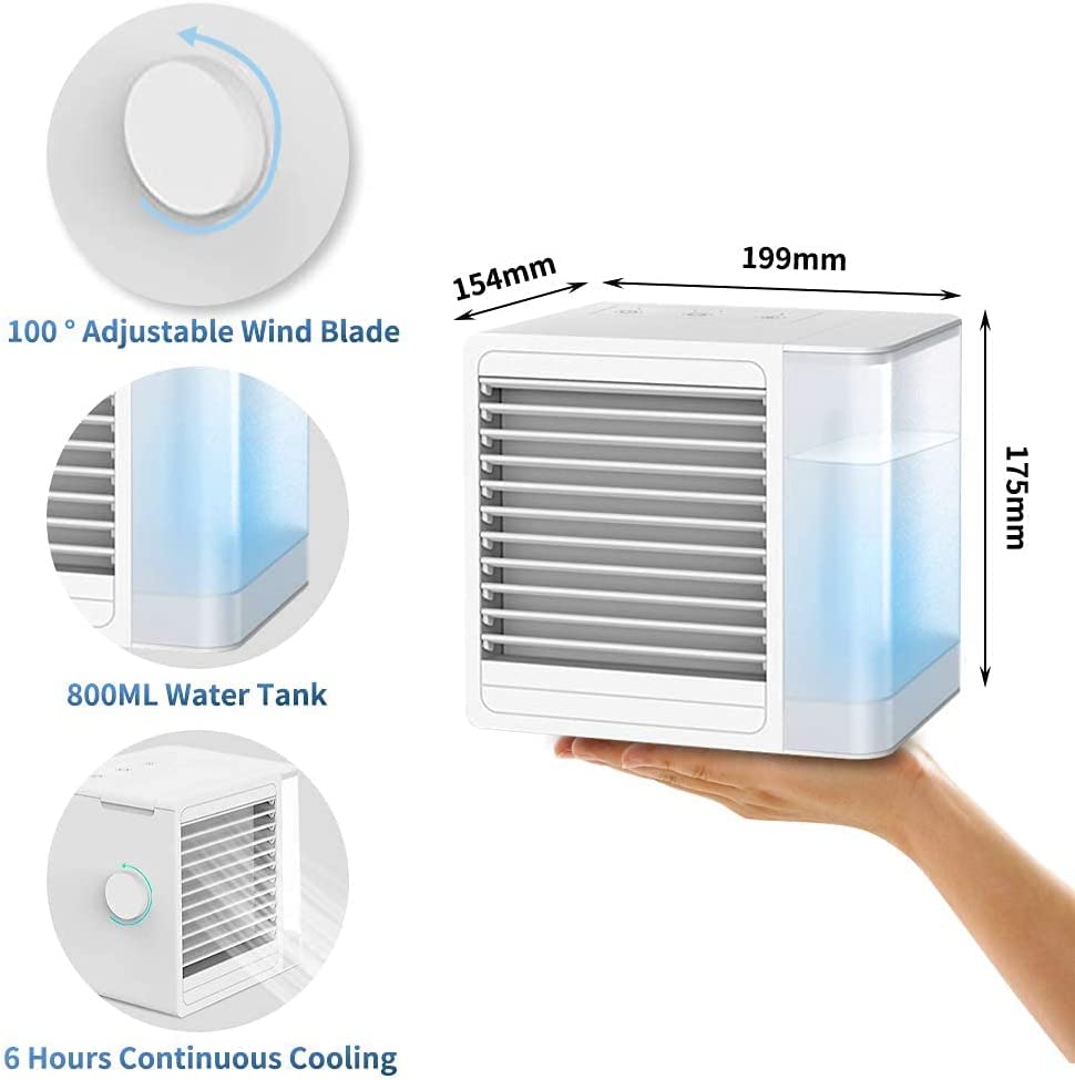 "AOMshop - Mini climatiseur portable 3 en 1 puissant et léger pour chambre, bureau et cuisine"