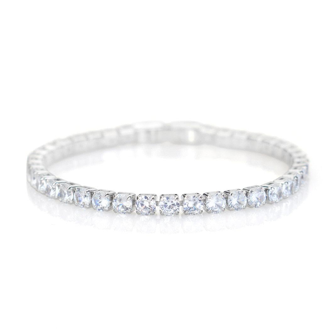 bracelet tennis micro-serti de zircons 4mm pour femmes et hommes