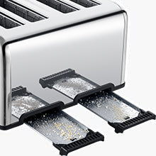 Achetez le Toaster 4 Slice Geek Chef en Acier Inoxydable avec Fonction Bagel, Décongélation et Annulation sur AOMshop
