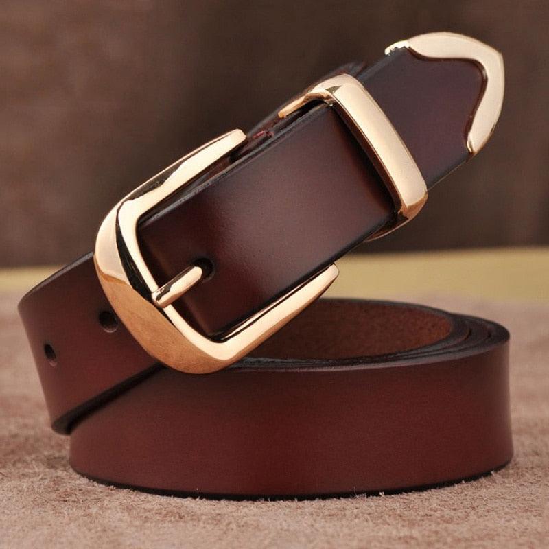 ceinture en cuir véritable MEDYLA pour femmes Brown