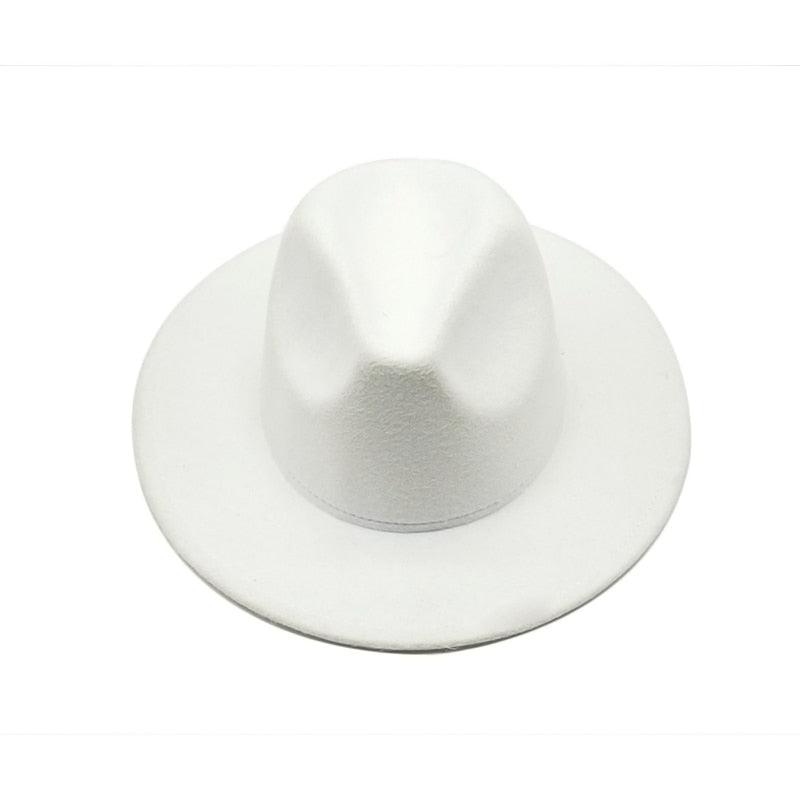 chapeau en feutre pour femme avec un grand bord pour l'automne et l'hiver