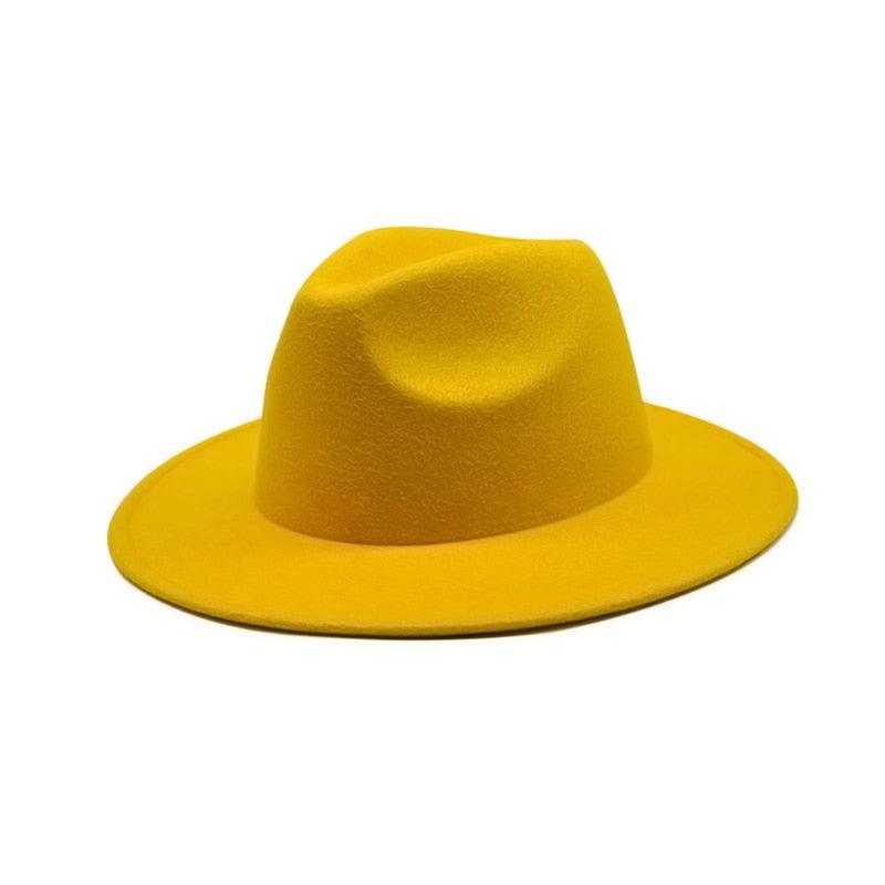 chapeau en feutre pour femme avec un grand bord pour l'automne et l'hiver 2 56-58cm