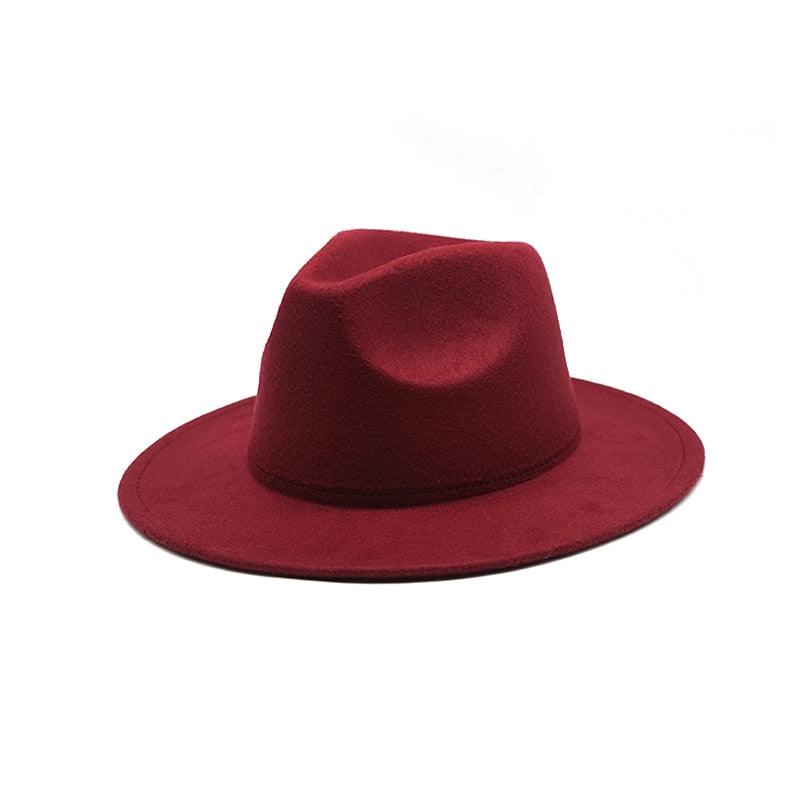 chapeau en feutre pour femme avec un grand bord pour l'automne et l'hiver 1 56-58cm