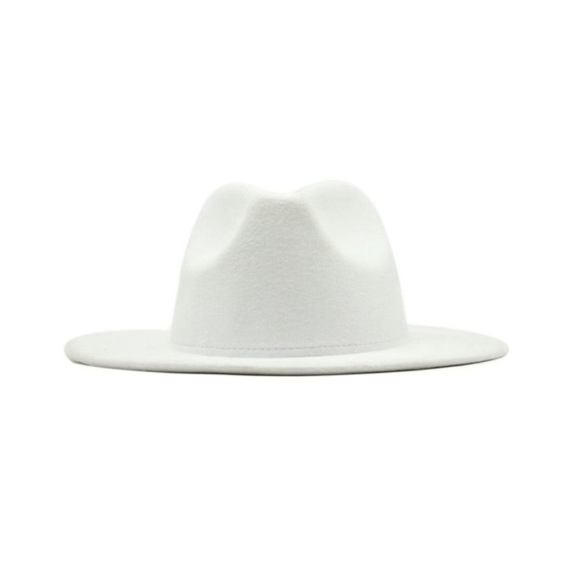 chapeau en feutre pour femme avec un grand bord pour l'automne et l'hiver