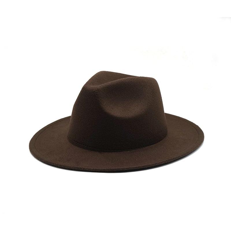 chapeau en feutre pour femme avec un grand bord pour l'automne et l'hiver 10 56-58cm