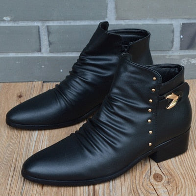 "chaussures homme", "cuir véritable", "automne", "hiver", "nouvelle collection" Black 2858