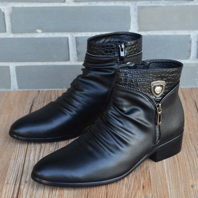 "chaussures homme", "cuir véritable", "automne", "hiver", "nouvelle collection" Black 2877