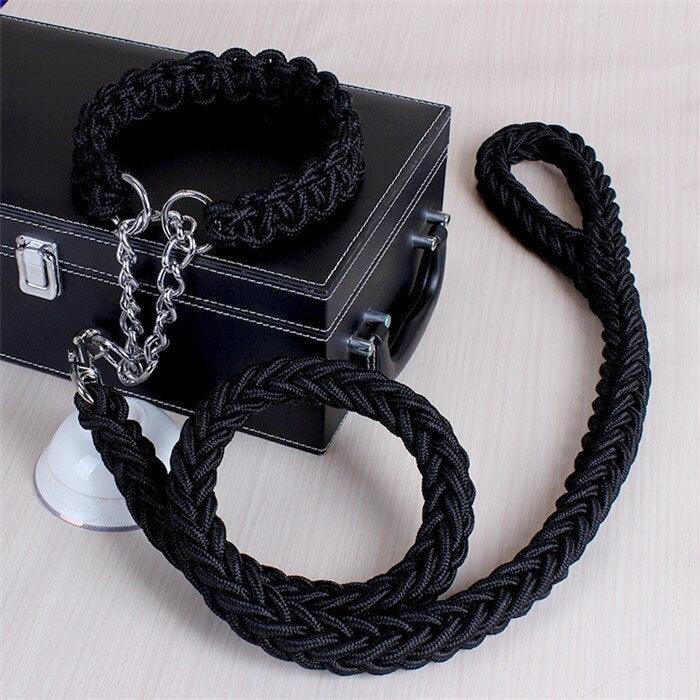 collier de couleur amélioré de haute qualité harnais pour grands chiens Black 1