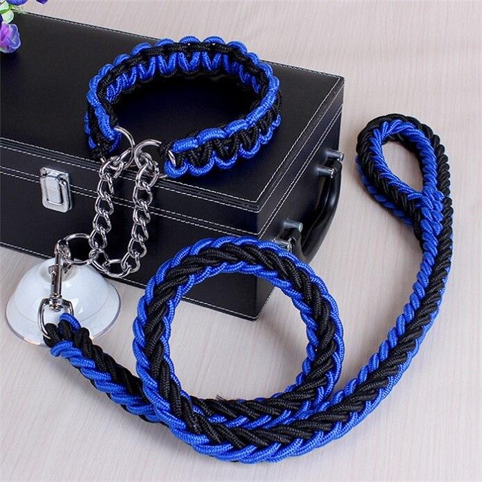 collier de couleur amélioré de haute qualité harnais pour grands chiens blue black 1