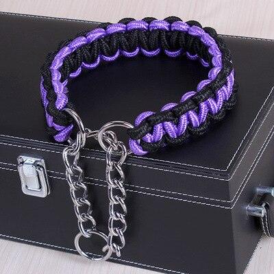 collier de couleur amélioré de haute qualité harnais pour grands chiens purple black 2
