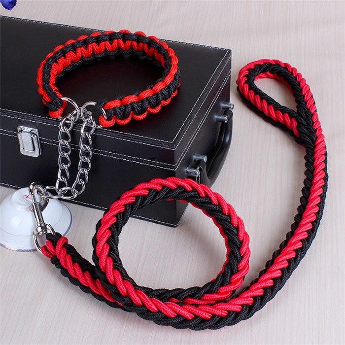 collier de couleur amélioré de haute qualité harnais pour grands chiens black red 1