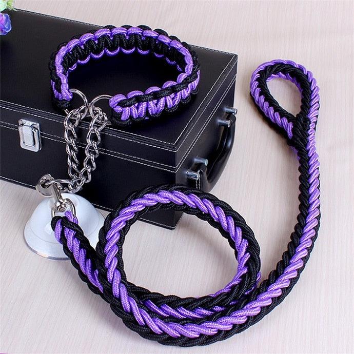 collier de couleur amélioré de haute qualité harnais pour grands chiens purple black 1