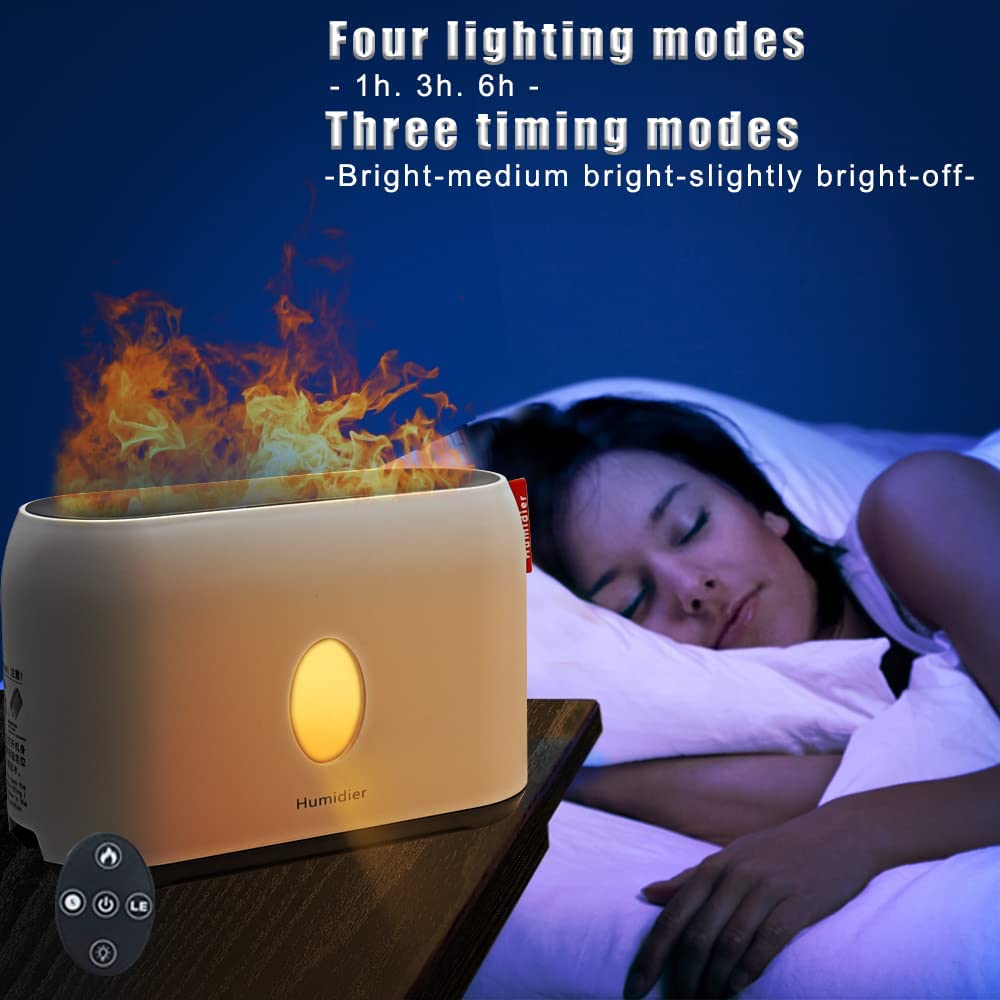 "AOMshop - Humidificateur à flamme 3D de 200ml avec diffuseur d'arômes et télécommande"