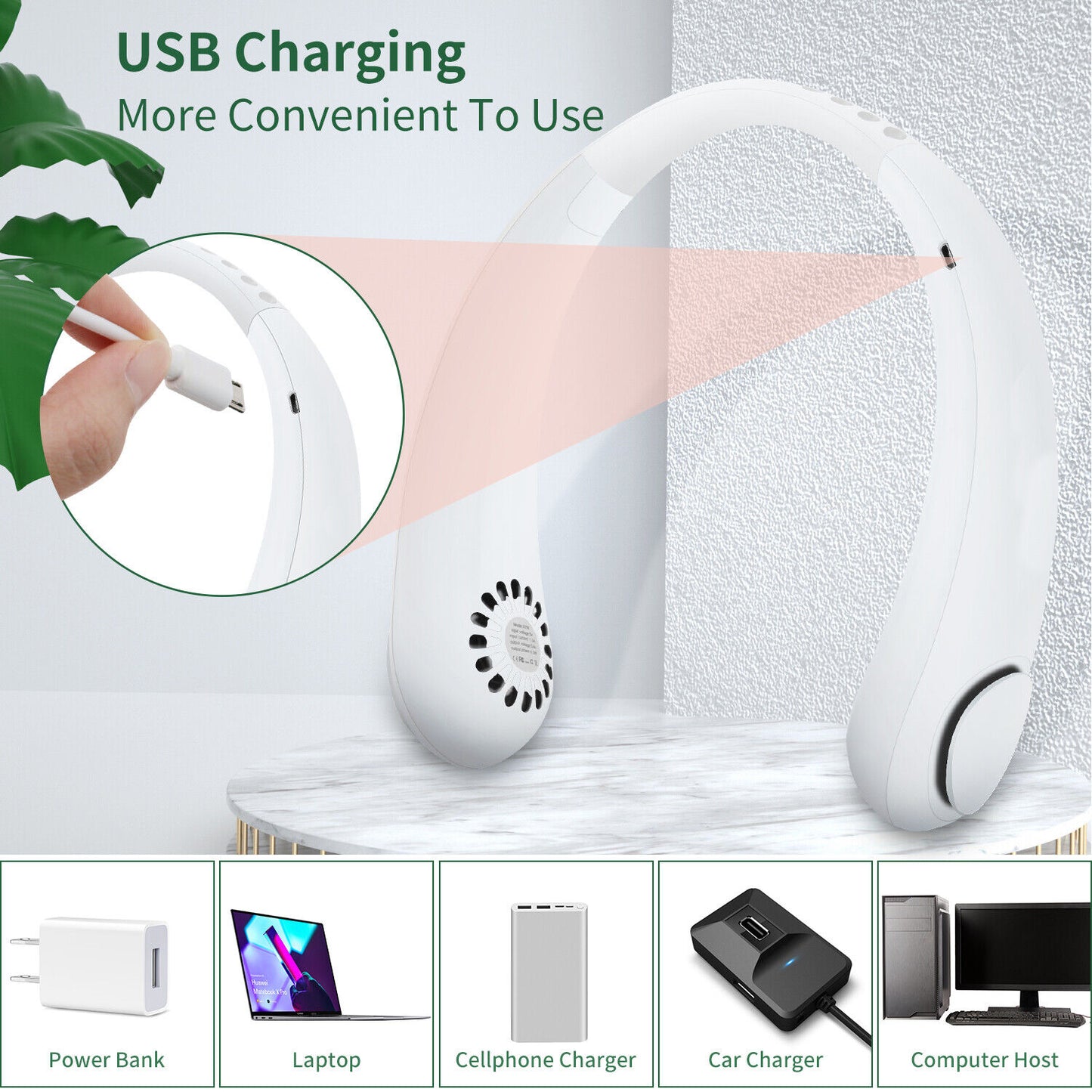 "Hanging Neck Fan : Ventilateur Portable USB - AOMshop"