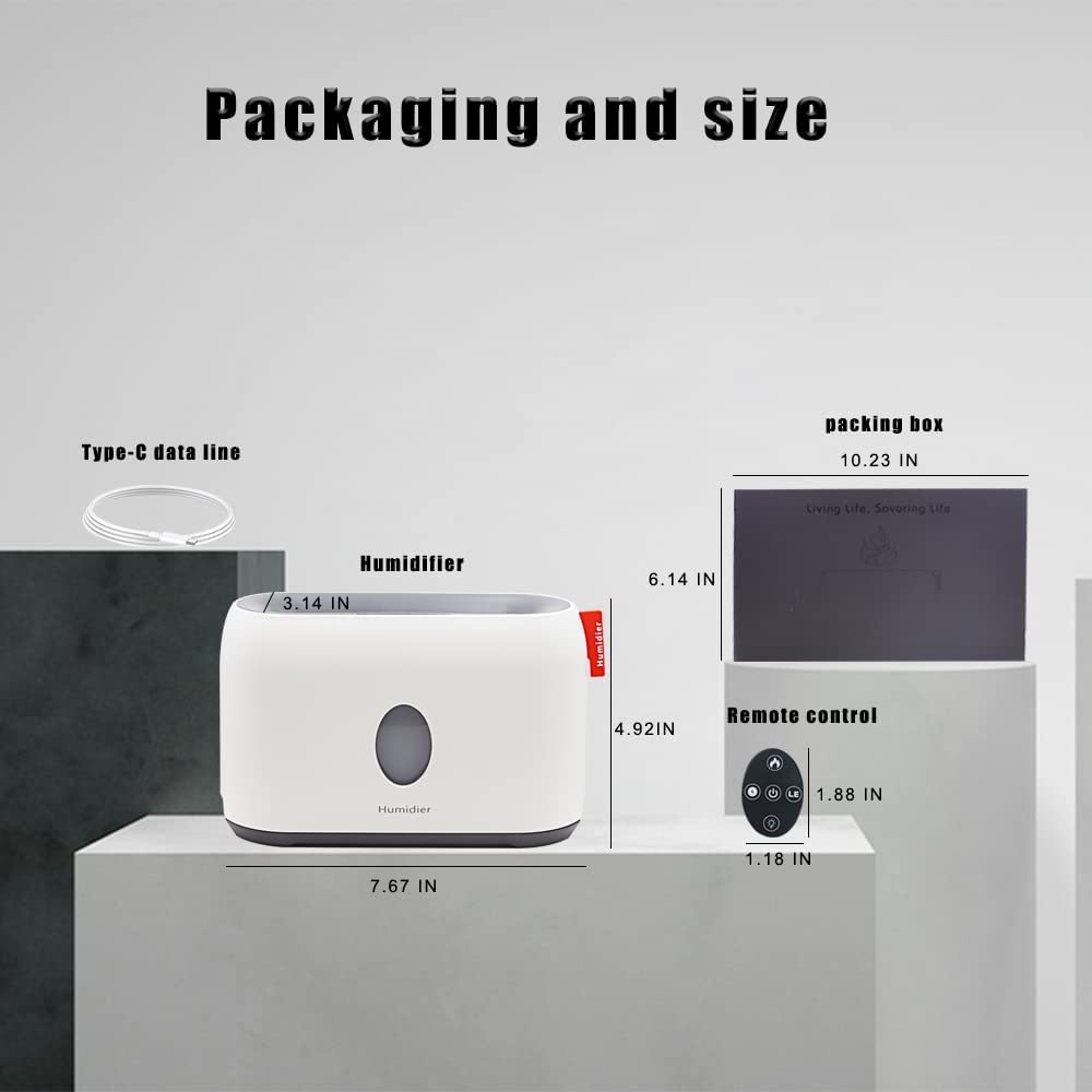 "AOMshop - Humidificateur à flamme 3D de 200ml avec diffuseur d'arômes et télécommande"