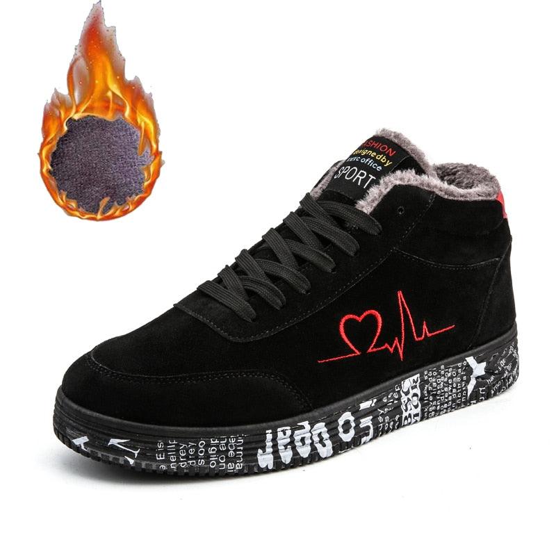femmes baskets Black Red Fur