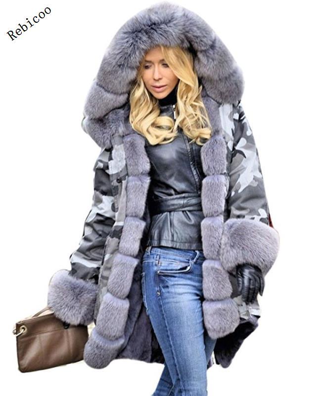 manteau d'hiver pour femmes - Parka longue à queue de poisson à capuche" 3 China