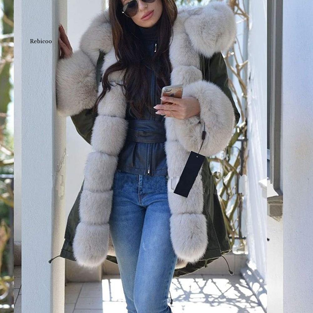 manteau d'hiver pour femmes - Parka longue à queue de poisson à capuche"