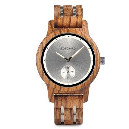 montre en bois, montre homme, bracelet en métal, relogio masculino, montre à quartz, cadeau pour homme Zebrawatch Women