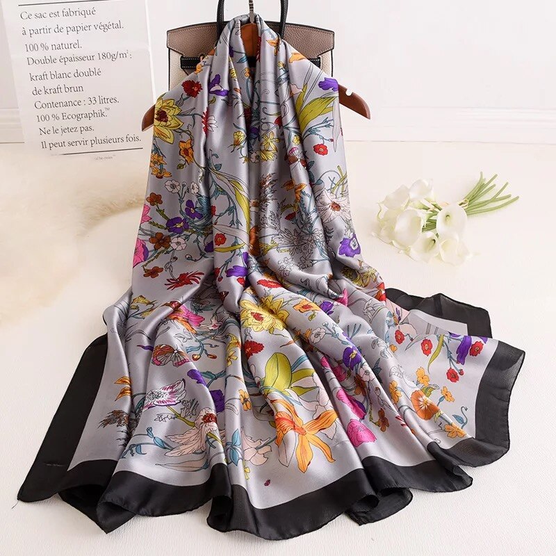 nouveau foulard en soie femmes châle mode doux poncho en mousseline