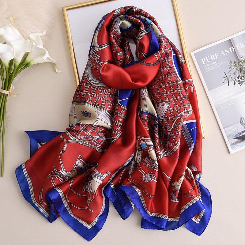 nouveau foulard en soie femmes châle mode doux poncho en mousseline 43 180X90cm