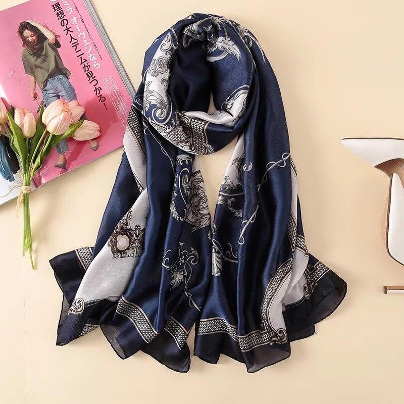 nouveau foulard en soie femmes châle mode doux poncho en mousseline 17 180X90cm