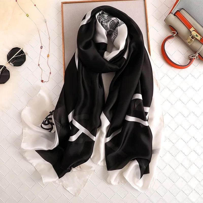nouveau foulard en soie femmes châle mode doux poncho en mousseline 12 180X90cm