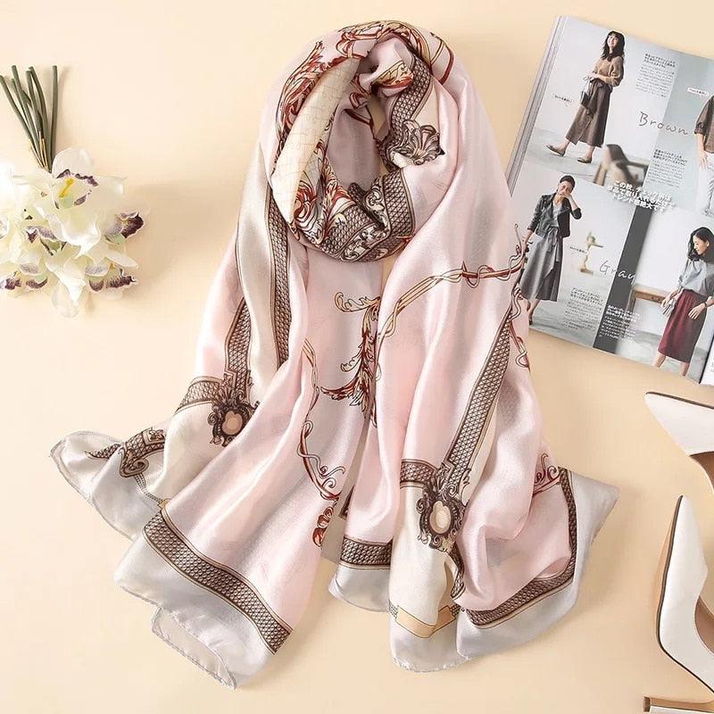 nouveau foulard en soie femmes châle mode doux poncho en mousseline 1 180X90cm