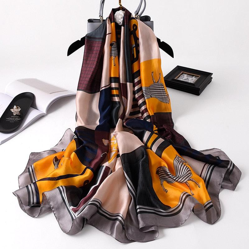 nouveau foulard en soie femmes châle mode doux poncho en mousseline 72 180X90cm