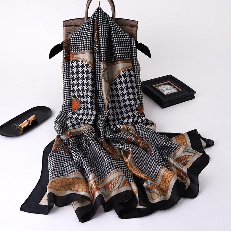 nouveau foulard en soie femmes châle mode doux poncho en mousseline 59 180X90cm