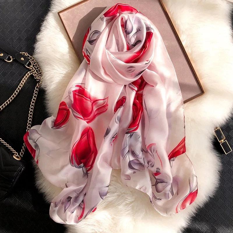 nouveau foulard en soie femmes châle mode doux poncho en mousseline 67 180X90cm