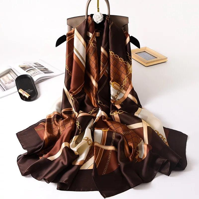nouveau foulard en soie femmes châle mode doux poncho en mousseline 53 180X90cm