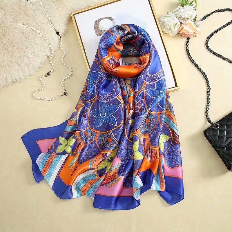 nouveau foulard en soie femmes châle mode doux poncho en mousseline 5 180X90cm