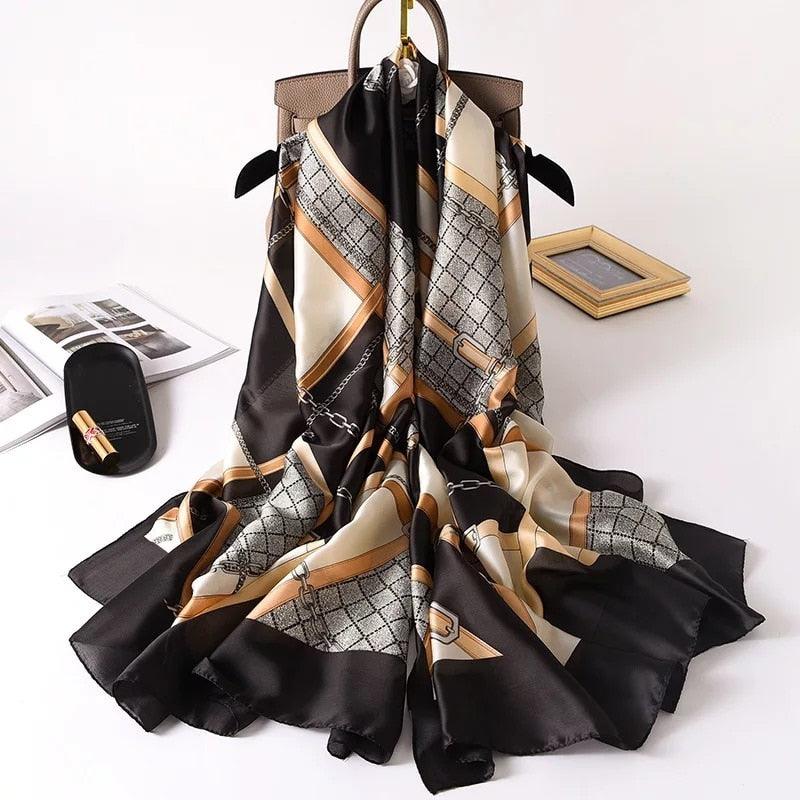 nouveau foulard en soie femmes châle mode doux poncho en mousseline 54 180X90cm
